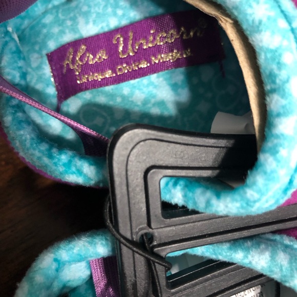 Afro Unicorn baby girl’s Slipper soft cushion footed foam back elastic strap.5-6 - Picture 3 of 4